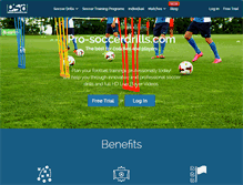 Tablet Screenshot of pro-soccerdrills.com